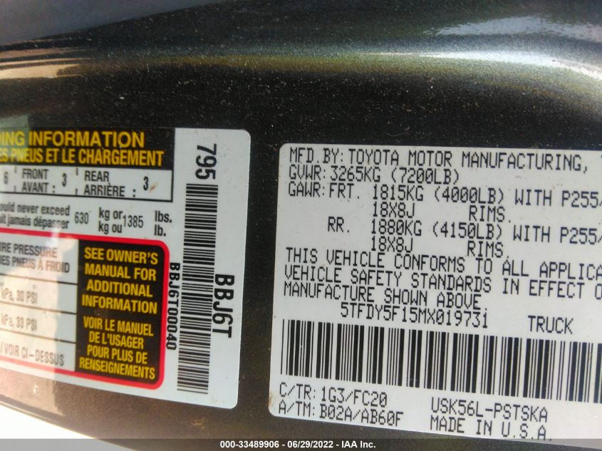 2021 TOYOTA TUNDRA 4WD SR5/TRD PRO 5TFDY5F15MX019731