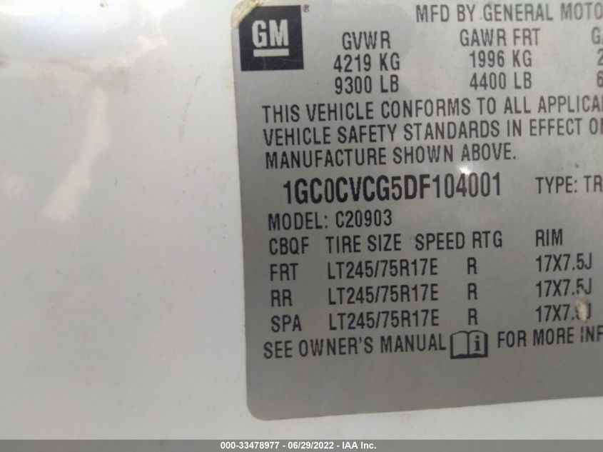 2013 CHEVROLET SILVERADO 2500HD C2500 HEAVY DUTY 1GC0CVCG5DF104001