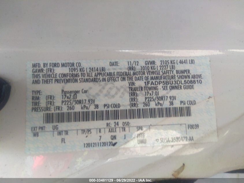 2013 FORD C-MAX HYBRID SEL 1FADP5BU3DL508810