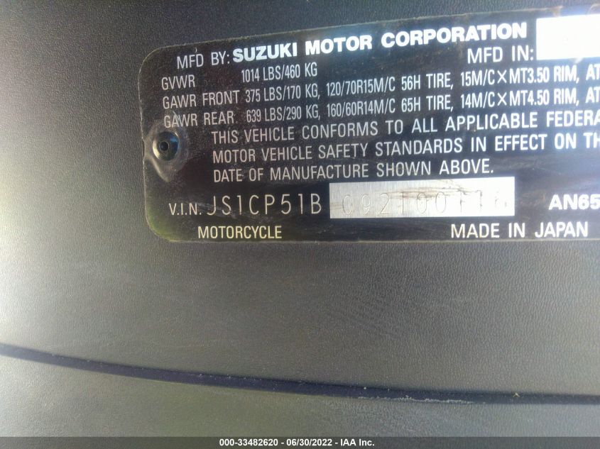 2009 SUZUKI AN650 A JS1CP51B092100116