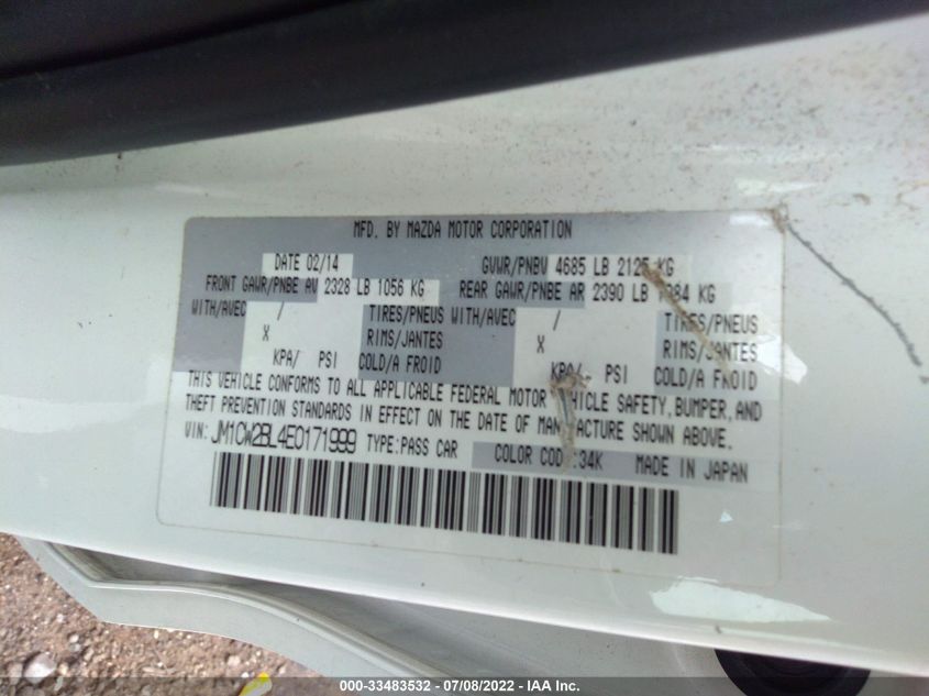 2014 MAZDA MAZDA5 SPORT JM1CW2BL4E0171999