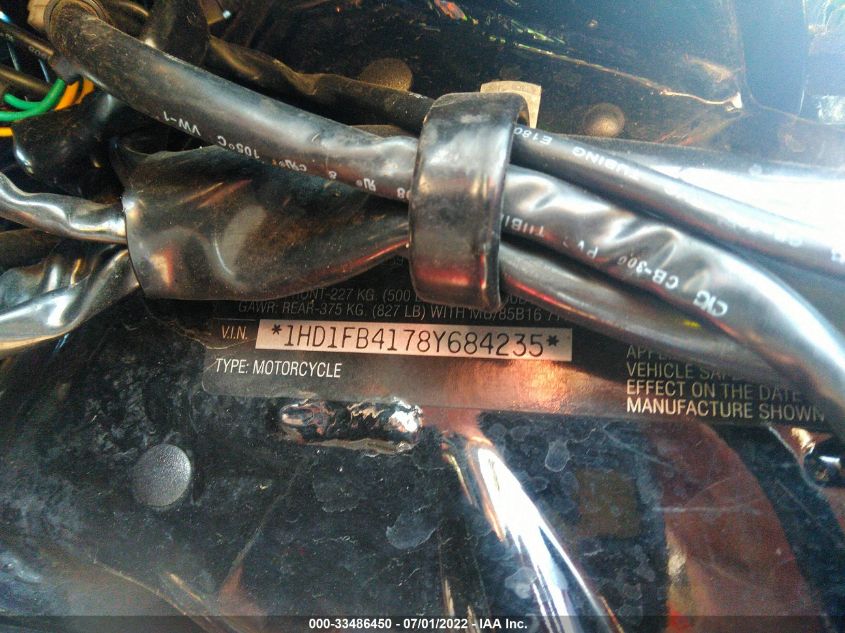 2008 HARLEY-DAVIDSON FLHR 1HD1FB4178Y684235