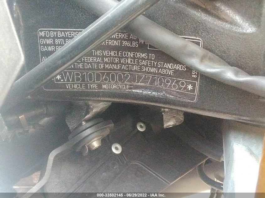 2018 BMW S 1000 RR WB10D6002JZ710969