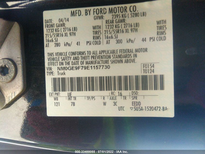 2014 FORD TRANSIT CONNECT WAGON XLT NM0GE9F79E1157730