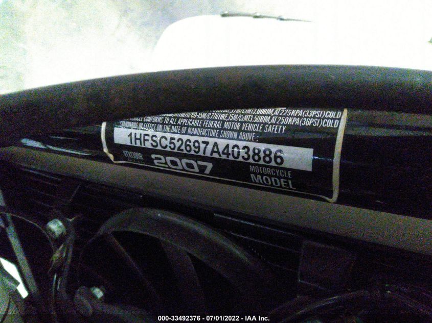 2007 HONDA VTX1300 R 1HFSC52697A403886
