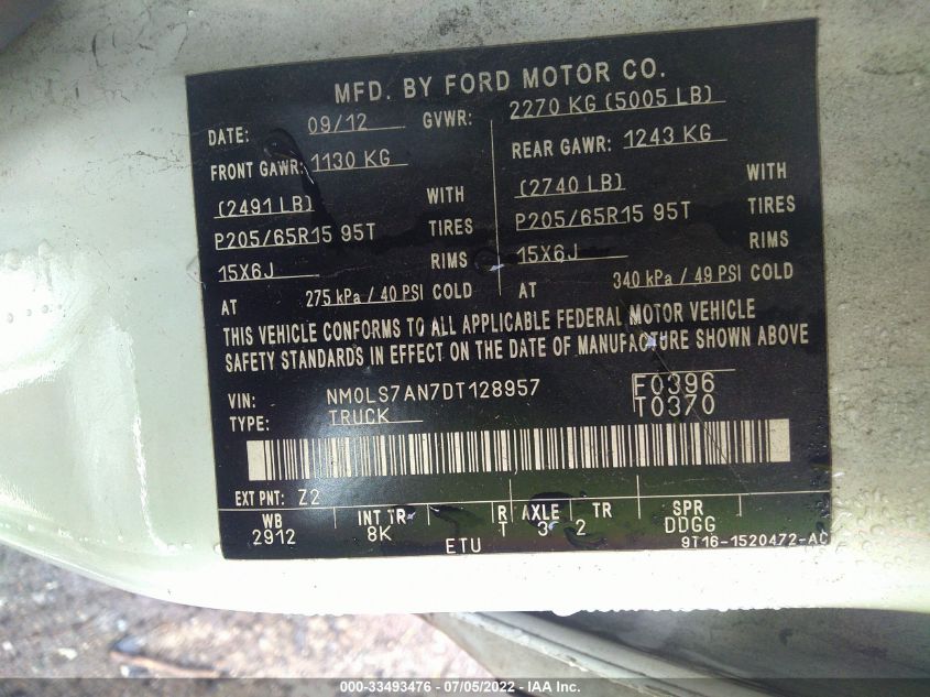 2013 FORD TRANSIT CONNECT XL NM0LS7AN7DT128957