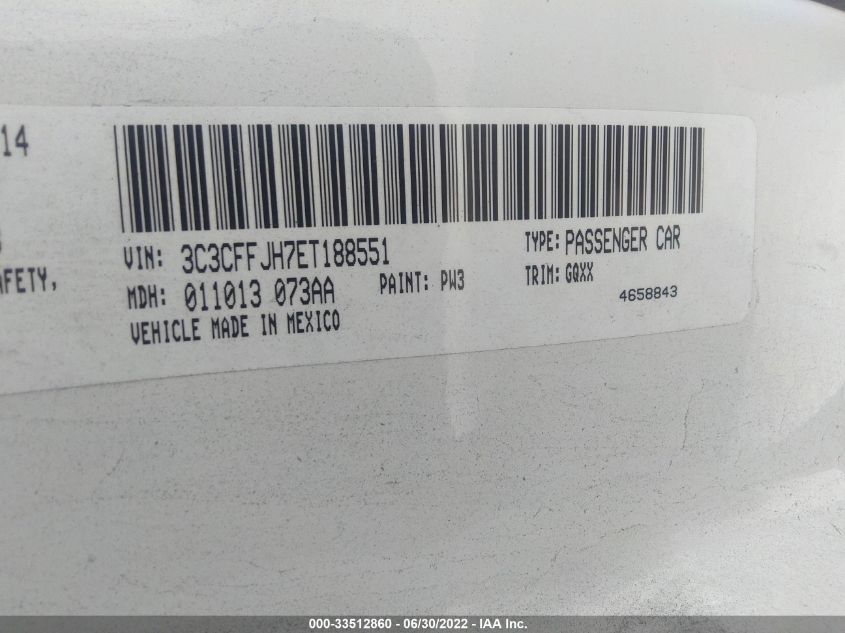 2014 FIAT 500C GQ EDITION 3C3CFFJH7ET188551