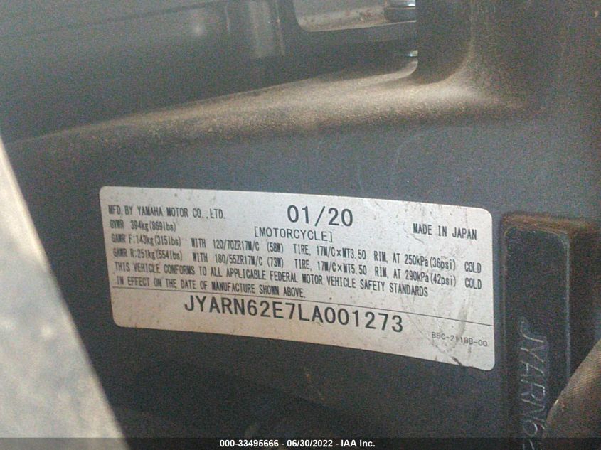 2020 YAMAHA MTT09 GT JYARN62E7LA001273