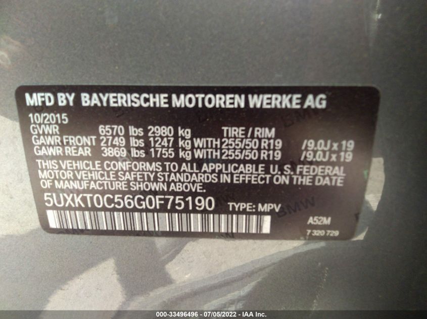 2016 BMW X5 EDRIVE XDRIVE40E 5UXKT0C56G0F75190