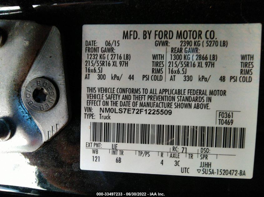 2015 FORD TRANSIT CONNECT XL NM0LS7E72F1225509