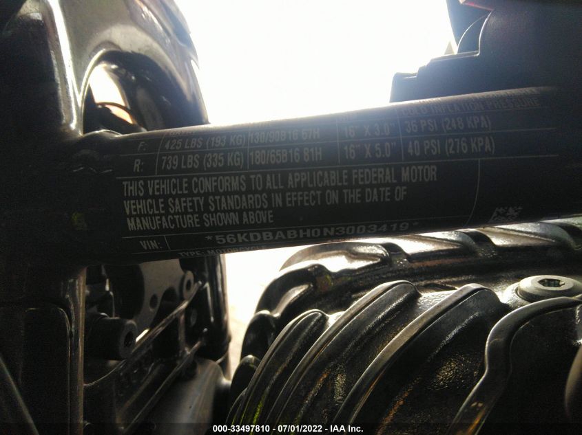 2022 INDIAN MOTORCYCLE CO. SUPER CHIEF LIMITED EDITION ABS 56KDBABH0N3003419
