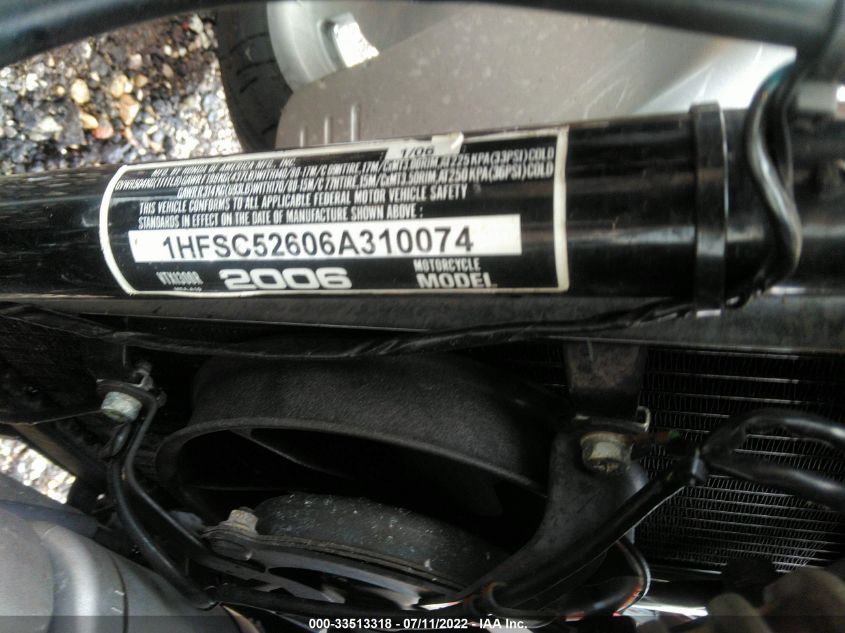 2006 HONDA VTX1300 R 1HFSC52606A310074
