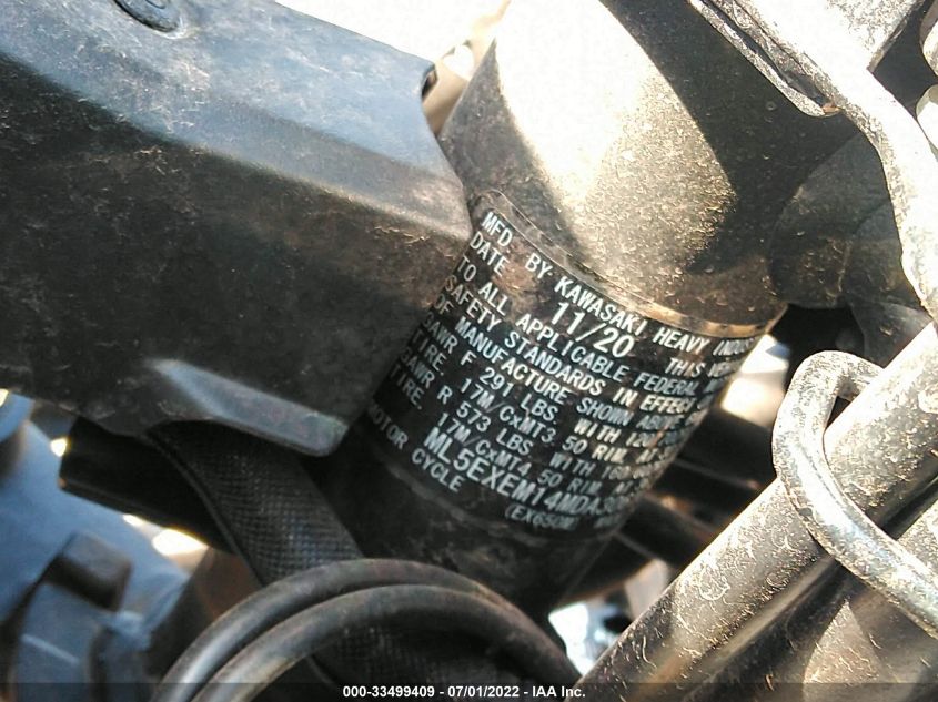 2021 KAWASAKI EX650 M ML5EXEM14MDA30616