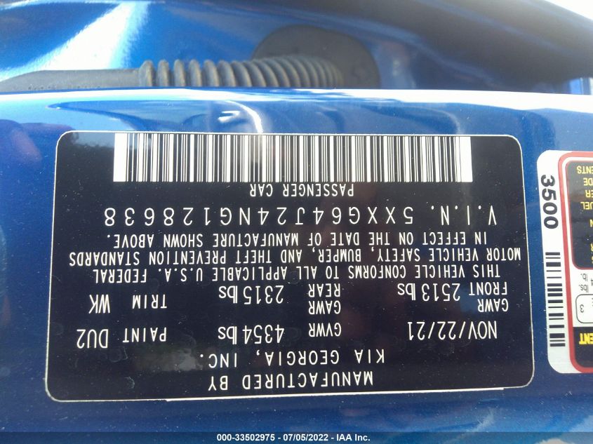 2022 KIA K5 GT-LINE 5XXG64J24NG128638