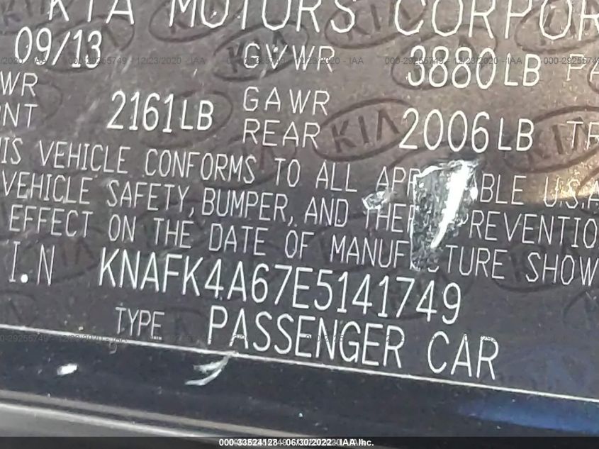 2014 KIA FORTE LX KNAFK4A67E5141749