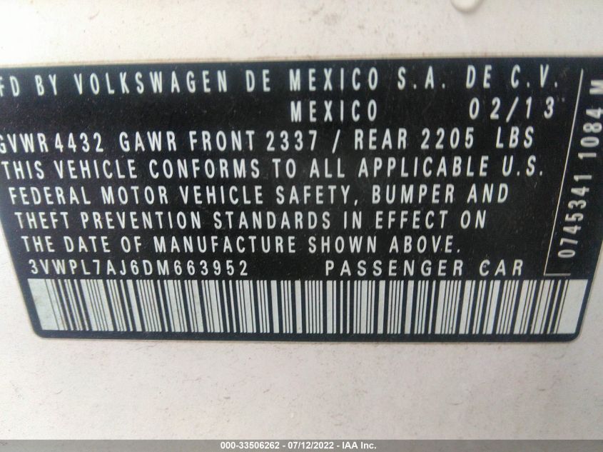 2013 VOLKSWAGEN JETTA SPORTWAGEN TDI 3VWPL7AJ6DM663952