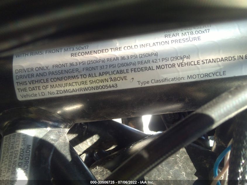 2022 DUCATI DIAVEL 1260 S ZDMGAHRW0NB005443