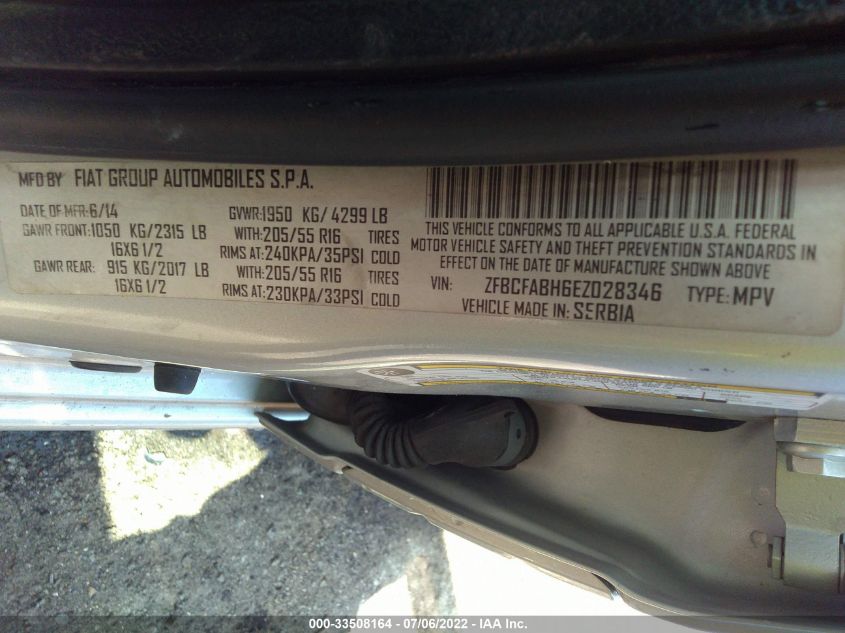 2014 FIAT 500L EASY ZFBCFABH6EZ028346