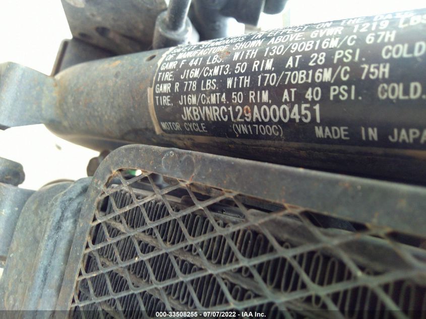 2009 KAWASAKI VN1700 C JKBVNRC129A000451