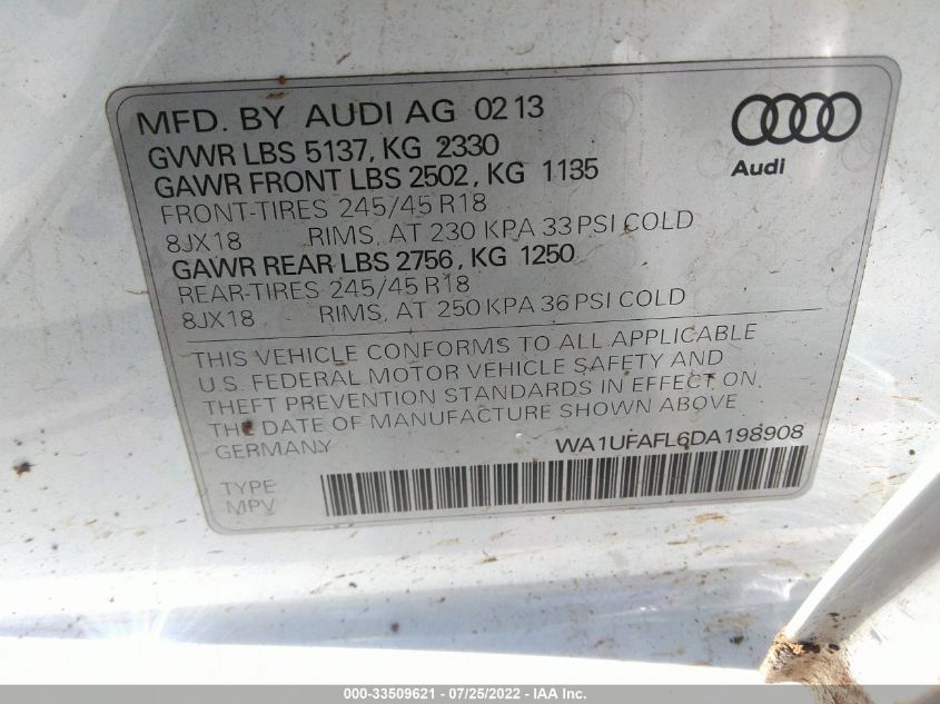 2013 AUDI ALLROAD 2.0T PREMIUM PLUS WA1UFAFL6DA198908