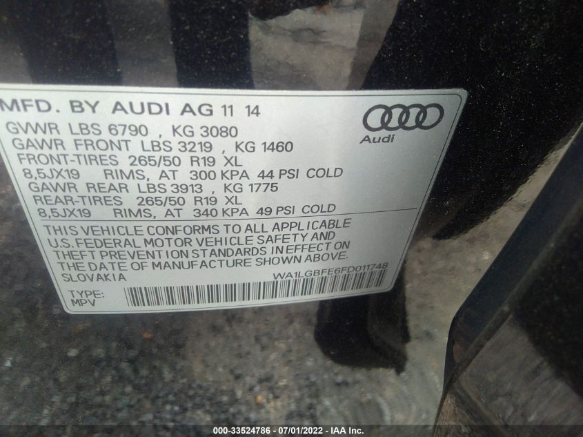 2015 AUDI Q7 3.0T PREMIUM PLUS WA1LGBFE6FD011748
