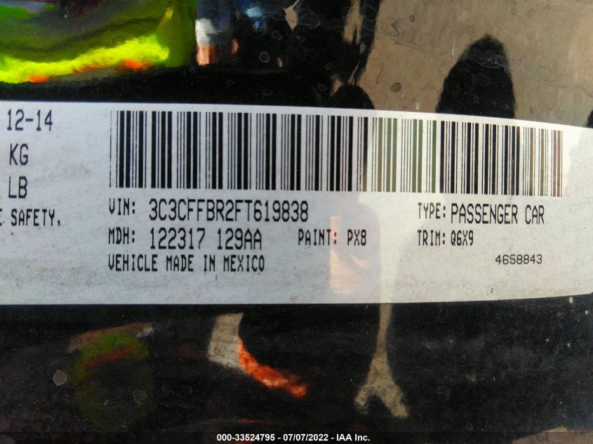 2015 FIAT 500 SPORT 3C3CFFBR2FT619838