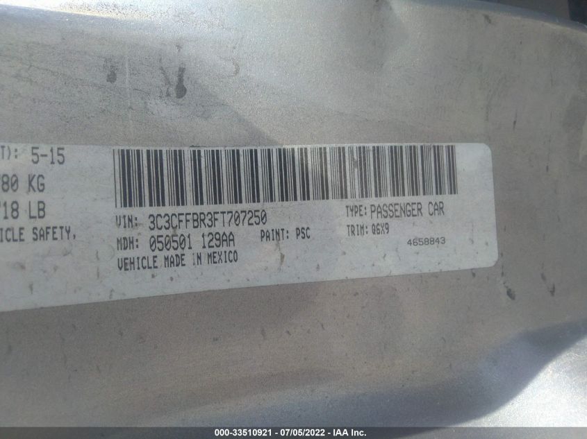 2015 FIAT 500 SPORT 3C3CFFBR3FT707250