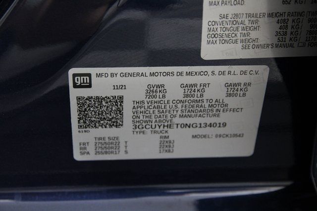 2022 CHEVROLET SILVERADO 1500 LTD HIGH COUNTRY 3GCUYHET0NG134019