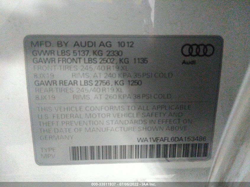 2013 AUDI ALLROAD PRESTIGE WA1VFAFL6DA153486