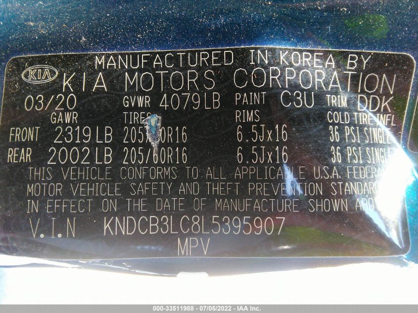 2020 KIA NIRO LX KNDCB3LC8L5395907