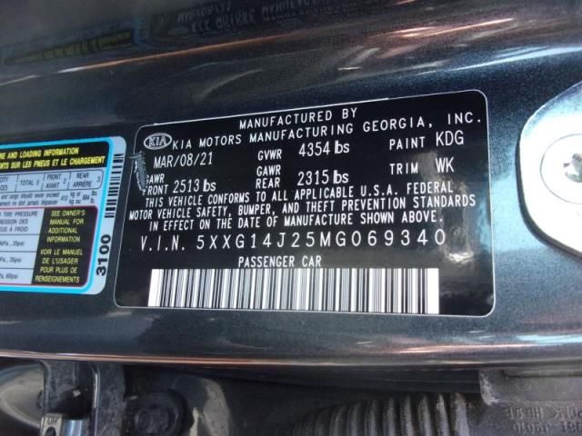 2021 KIA K5 LXS 5XXG14J25MG069340