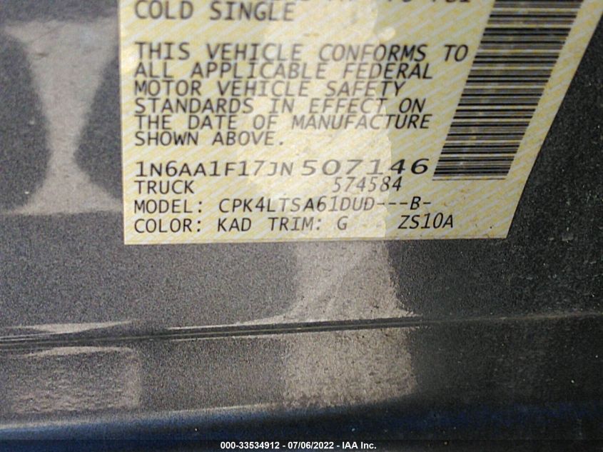 2018 NISSAN TITAN XD SV 1N6AA1F17JN507146