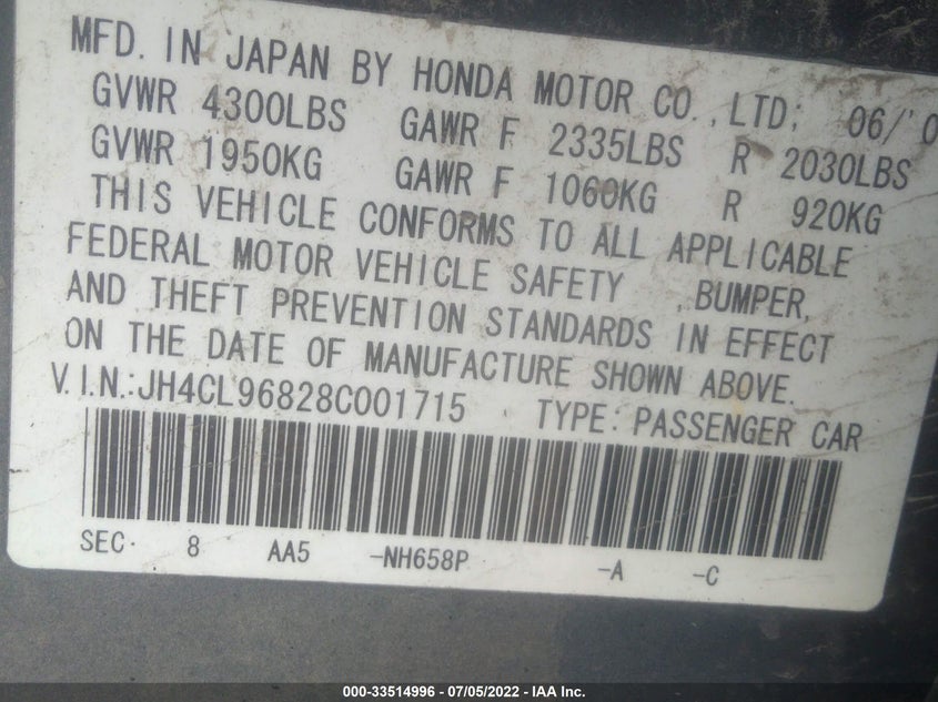 Acura Tsx 2008