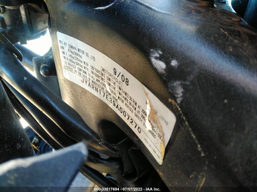 2009 YAMAHA FZ1 S JYARN17E39A007270