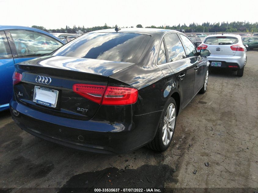 2013 AUDI A4 PREMIUM PLUS WAUEFAFLXDA168723