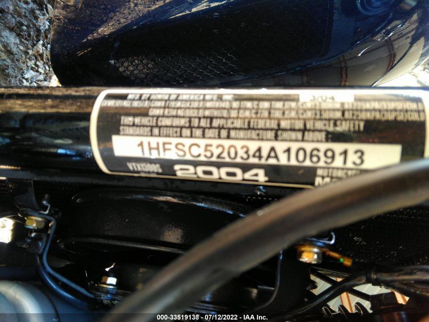 2004 HONDA VT1300 S 1HFSC52034A106913