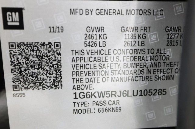 2020 CADILLAC CT6-V 1G6KW5RJ6LU105285