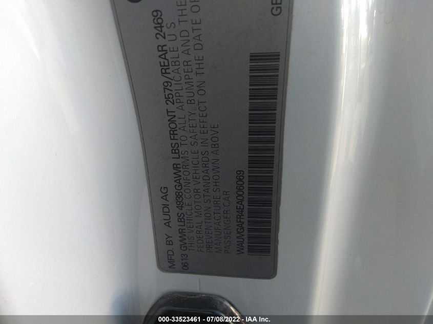 2014 AUDI S5 PRESTIGE WAUVGAFR4EA006069