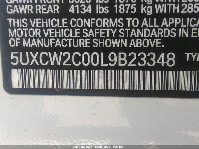 2020 BMW X7 XDRIVE40I 5UXCW2C00L9B23348