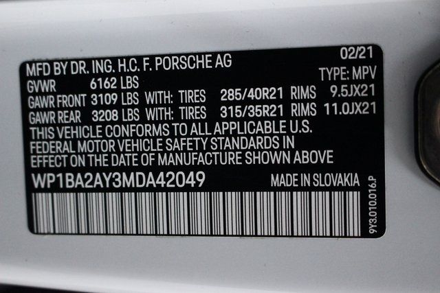 2021 PORSCHE CAYENNE WP1BA2AY3MDA42049