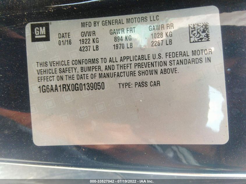 2016 CADILLAC ATS COUPE STANDARD RWD 1G6AA1RX0G0139050
