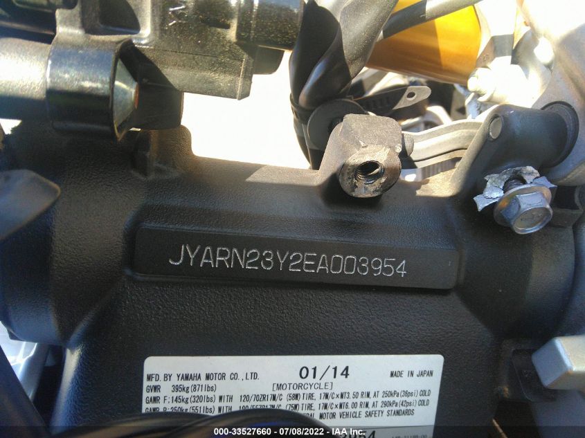 2014 YAMAHA YZFR1 C JYARN23Y2EA003954