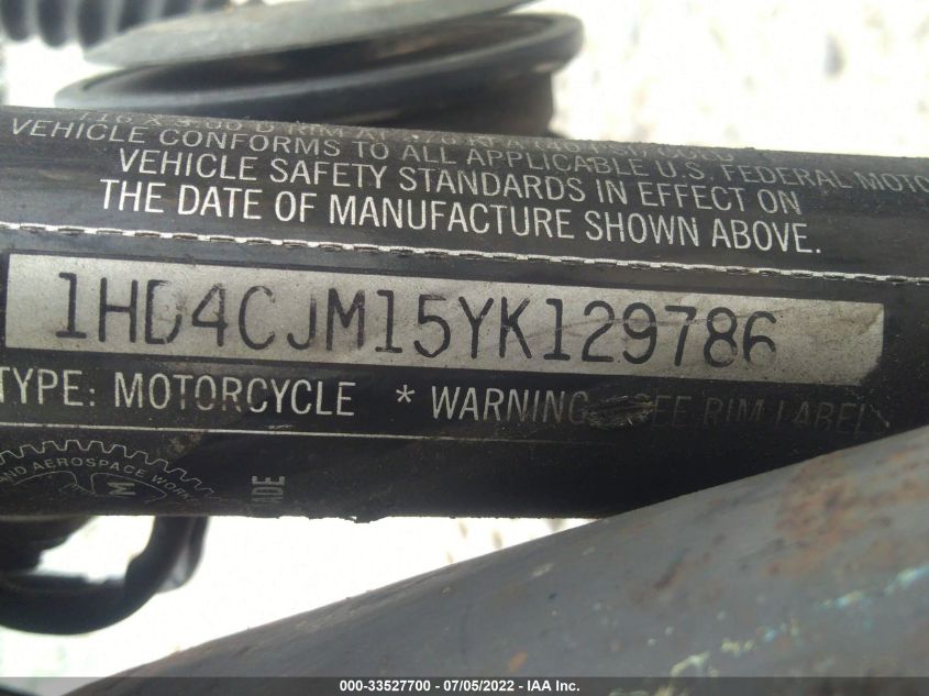 2000 HARLEY-DAVIDSON XL883 C 1HD4CJM15YK129786