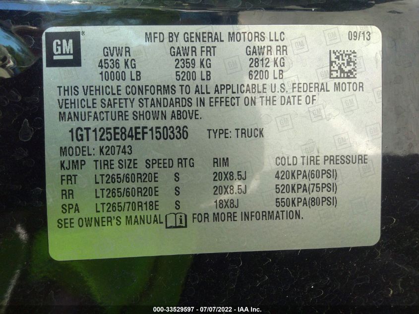 2014 GMC SIERRA 2500HD DENALI 1GT125E84EF150336