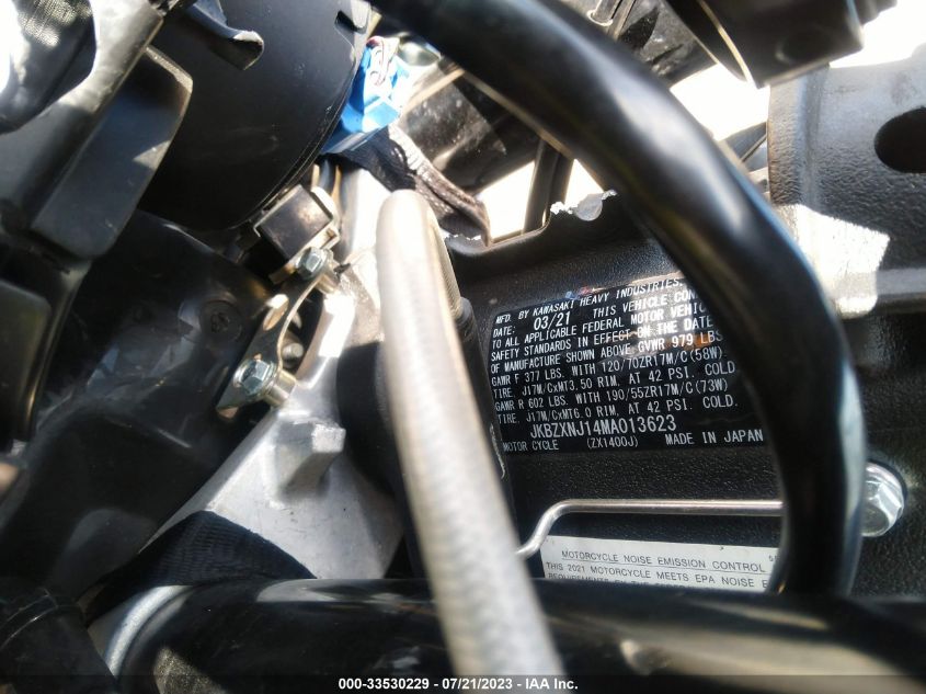 2021 KAWASAKI ZX1400 J JKBZXNJ14MA013623