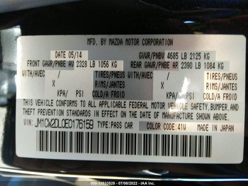2014 MAZDA MAZDA5 GRAND TOURING JM1CW2DL0E0176159