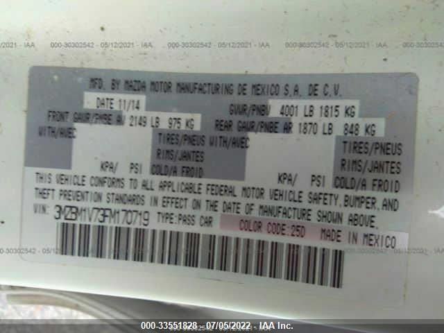 2015 MAZDA MAZDA3 I TOURING 3MZBM1V73FM170719