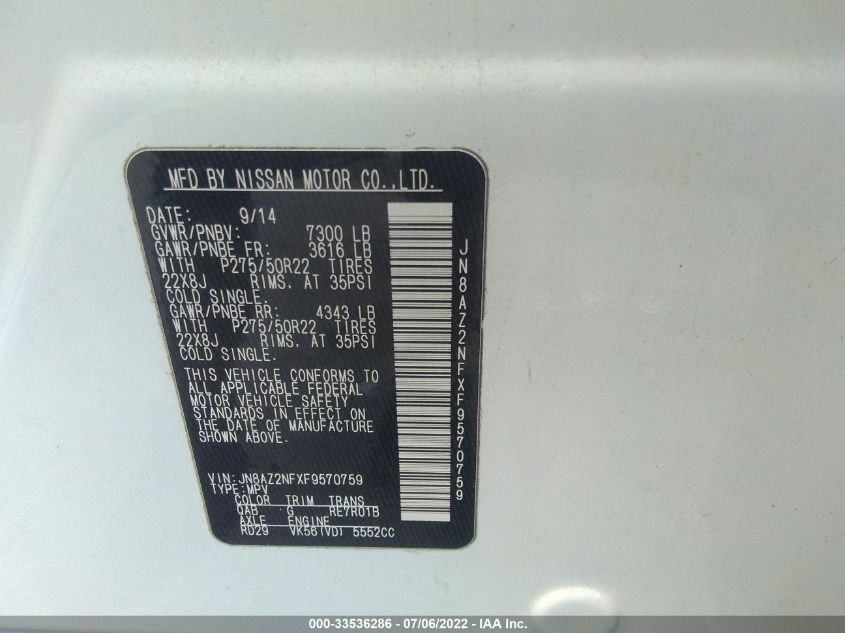 2015 INFINITI QX80 JN8AZ2NFXF9570759