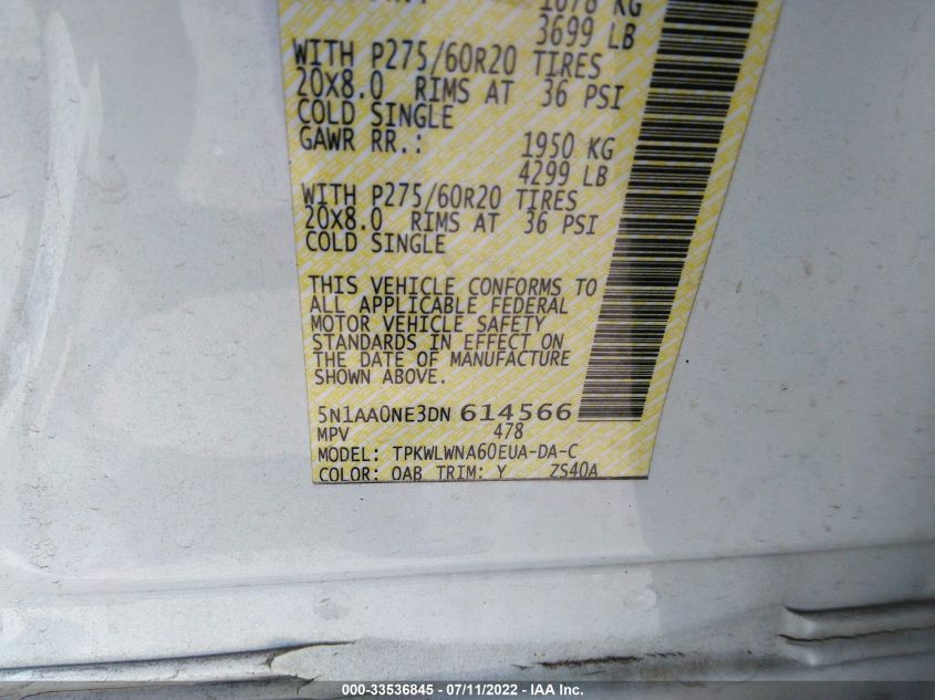 2013 NISSAN ARMADA PLATINUM 5N1AA0NE3DN614566