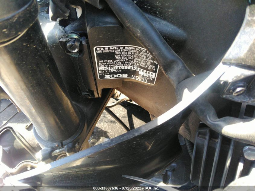 2009 HONDA CBR600 RR JH2PC40179K200405